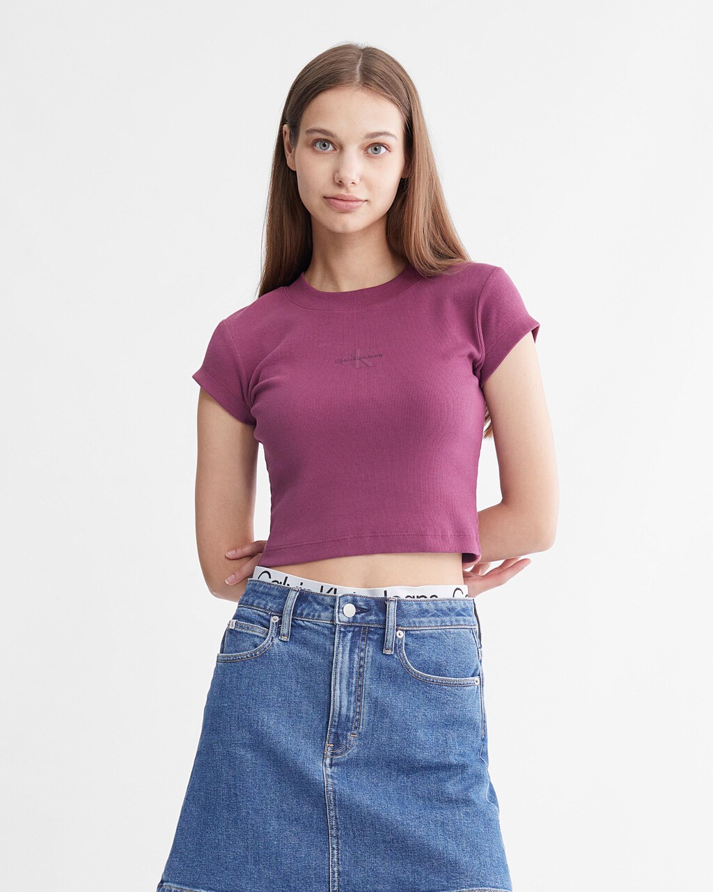 Monogram Baby Tee, Amaranth, hi-res