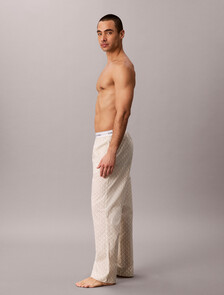 Cotton Poplin Sleep Pants, 21690 Dual Emblem+Tofu, hi-res