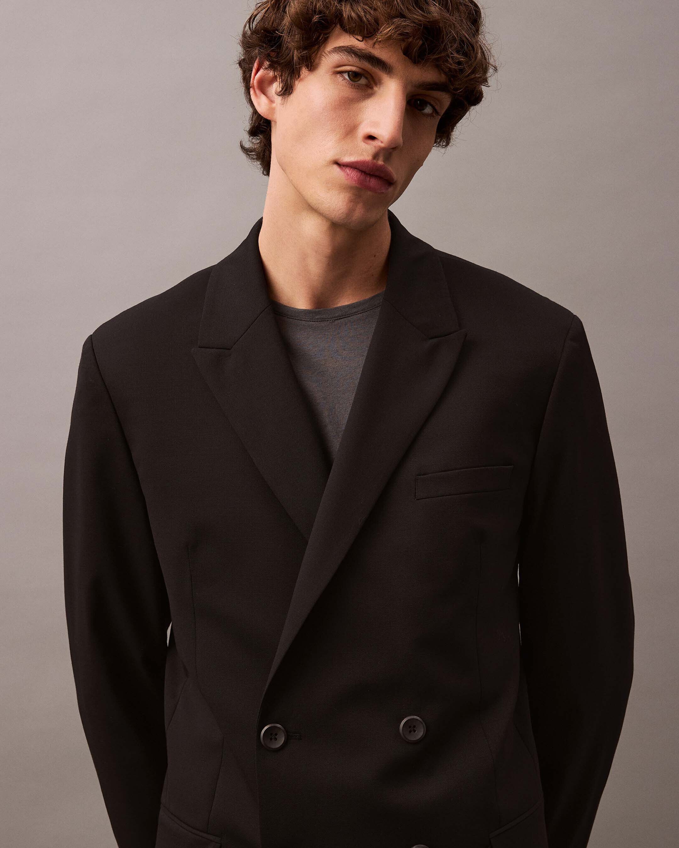 Calvin klein double breasted blazer shop