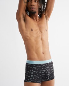 CK ONE PRINT MICRO LOW RISE TRUNKS, Marker Logo Print+Tourmaline, hi-res