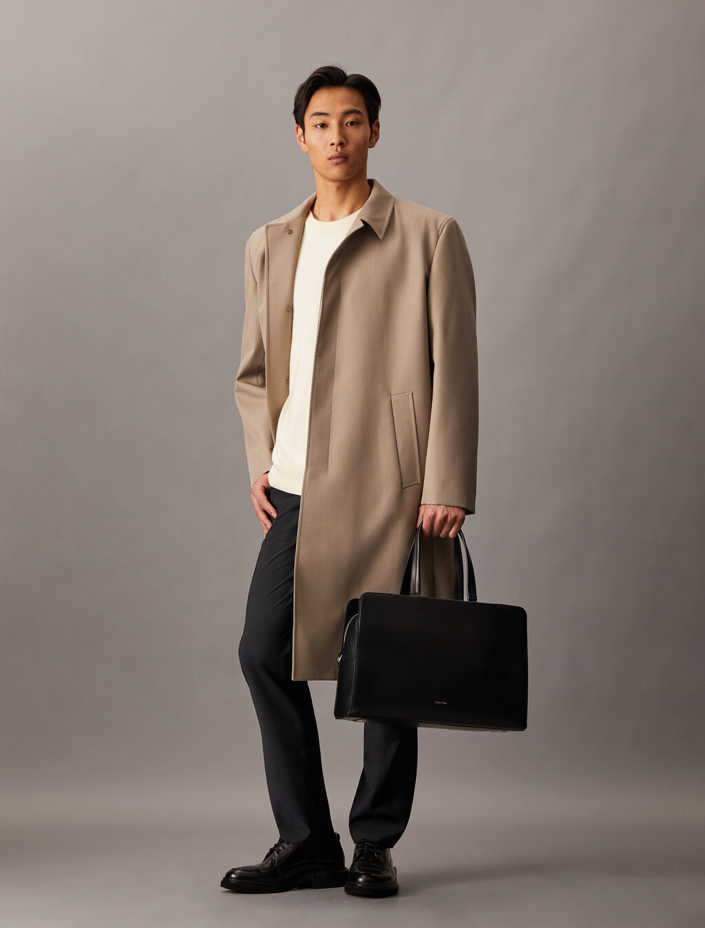 CK Attaché Large Satchel, Black Beauty, hi-res