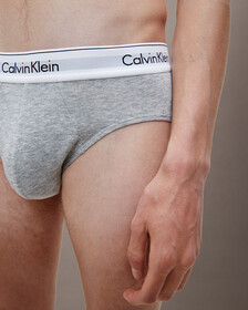 MODERN COTTON STRETCH HIP BRIEF - 2 PACK, 1 Grey Heather / 1 Black, hi-res
