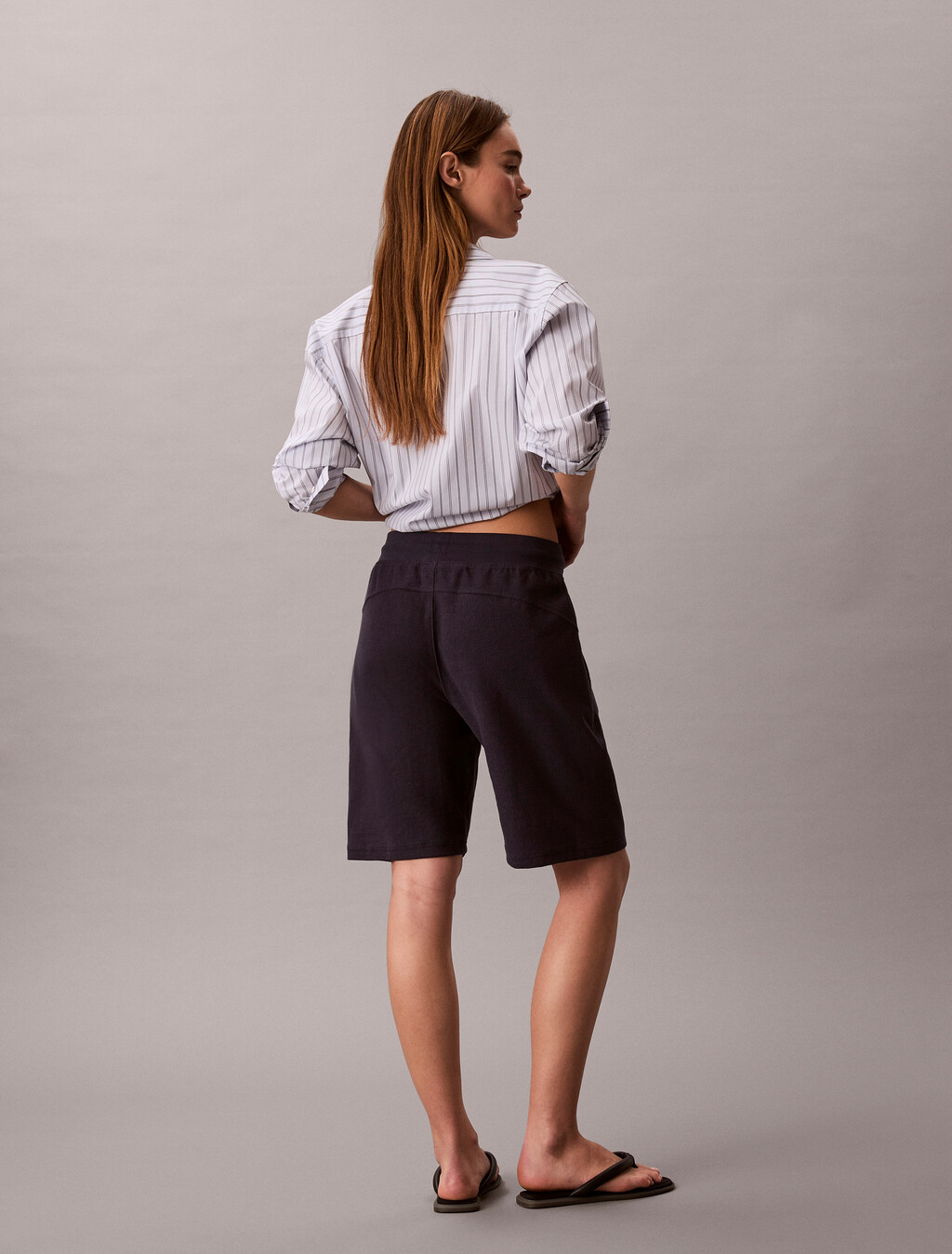 Monogram Cotton Terry Inside Out Short, Blue Nights, hi-res