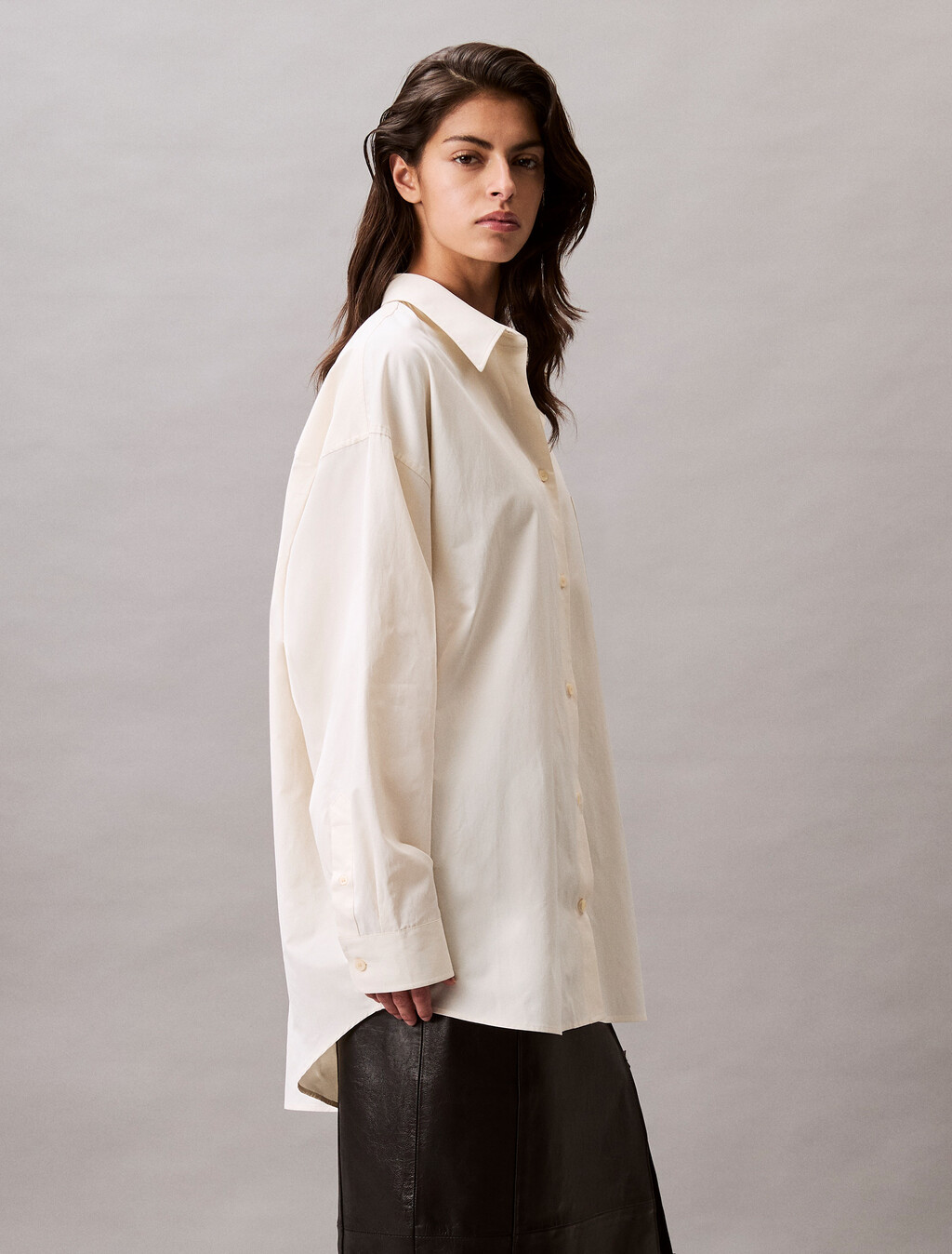 Viscose Blend Relaxed Button-Down Shirt, Cerulean, hi-res