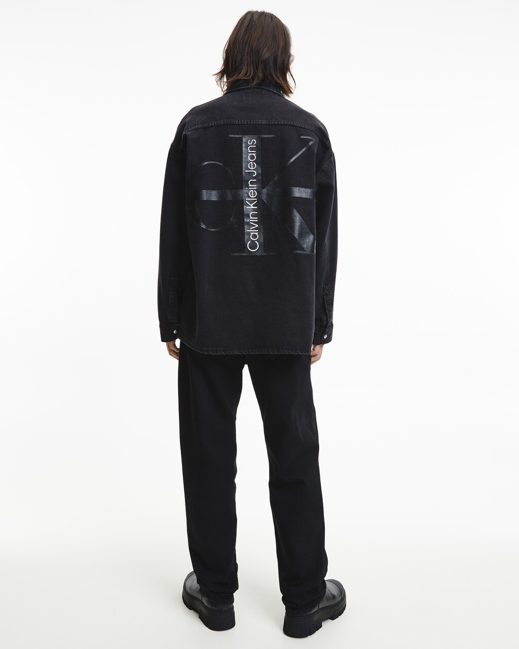 BLACK ARCHIVAL OVERSIZED SHIRT JACKET, Denim Black, hi-res