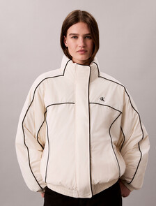 Piped Down Jacket, Ivory, hi-res