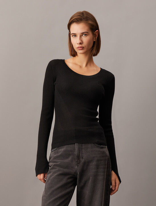 Rib Knit Slim Knit Top