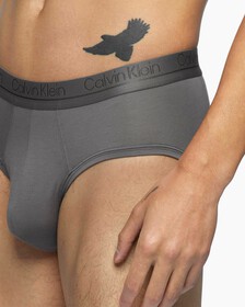 CK BLACK SILK KNIT HIPSTERS BRIEFS, Grey Sky, hi-res