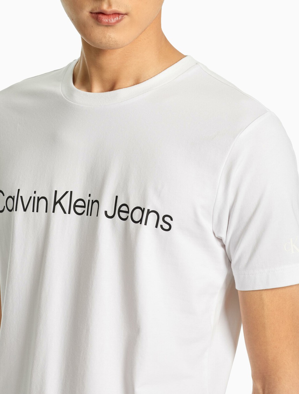 Institutional Logo Slim Tee, Bright White, hi-res