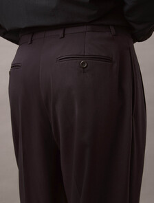 Wool Straight Pleated Trousers, Vulcan, hi-res