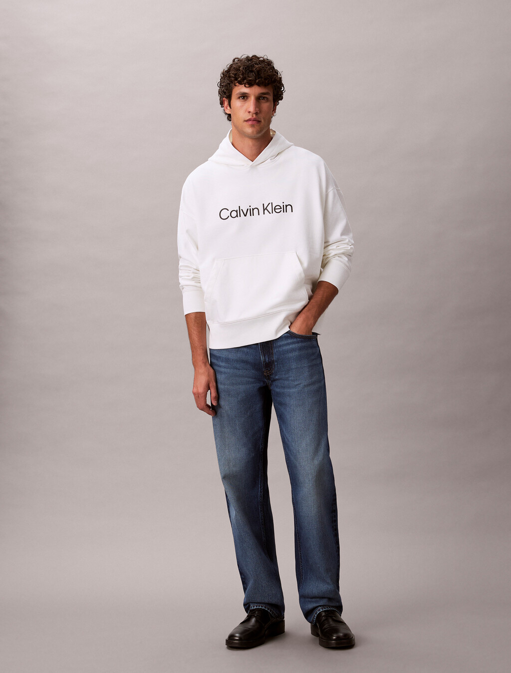 Standard Logo Premium Terry Hoodie, Bright White, hi-res