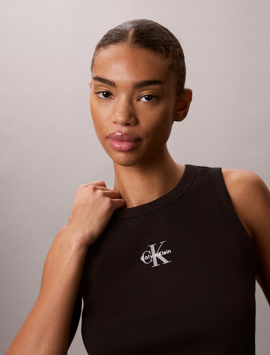 Rib Knit Monogram Tank Top