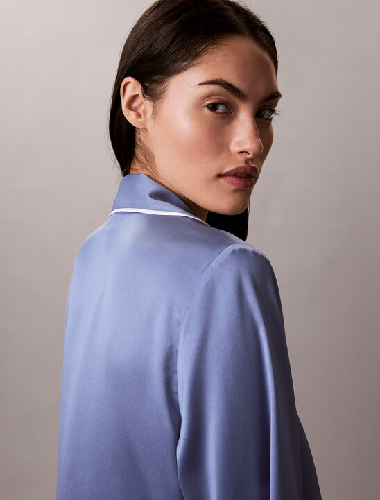 Satin Sheen Short Sleeve Shirt