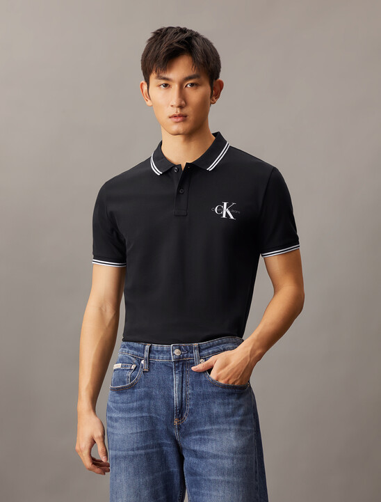 Monogram Slim Tipped Polo