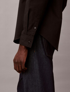 Oxford Cotton Shirt, Black, hi-res