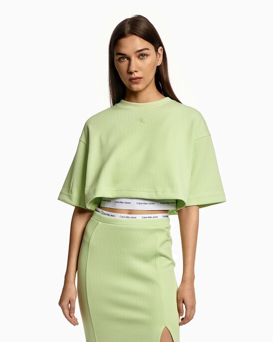 2 IN 1 RIB KNIT CROPPED TOP