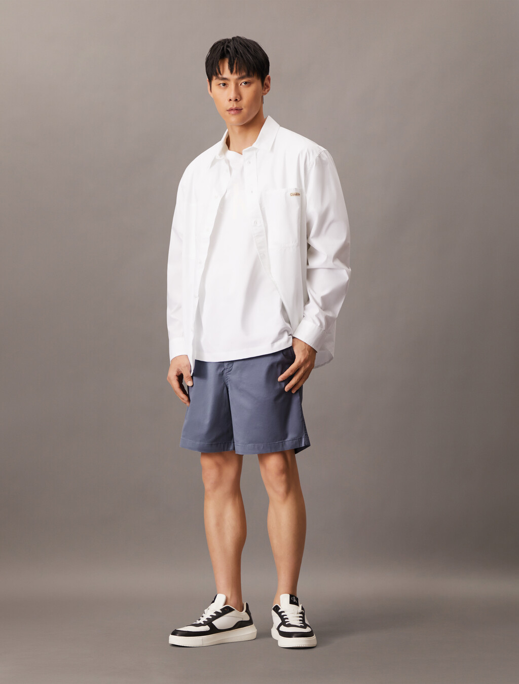 Signature Cotton Chino Short, Grisaille, hi-res