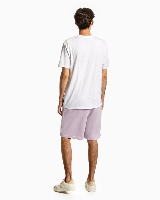 V NECK LOGO COTTON SLUB TEE