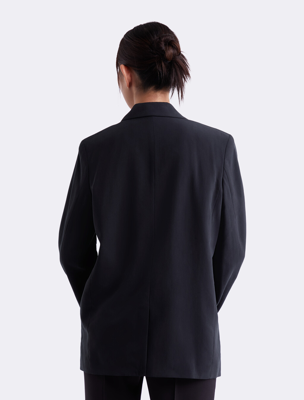 Soft Twill Relaxed Blazer, Black Beauty, hi-res