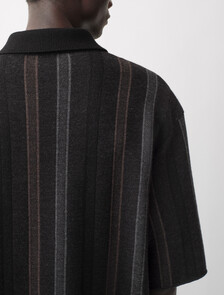 Cole Jacquard Polo, STONED BLACK, hi-res