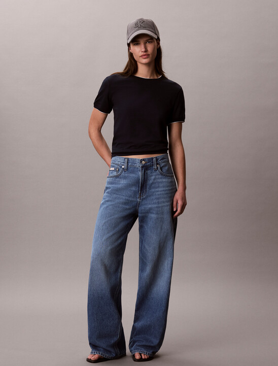 Contrast Trim Cotton Modal Tee