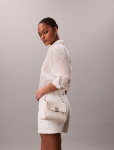 Pebble Grain Crossbody Bag, White Alyssum, hi-res