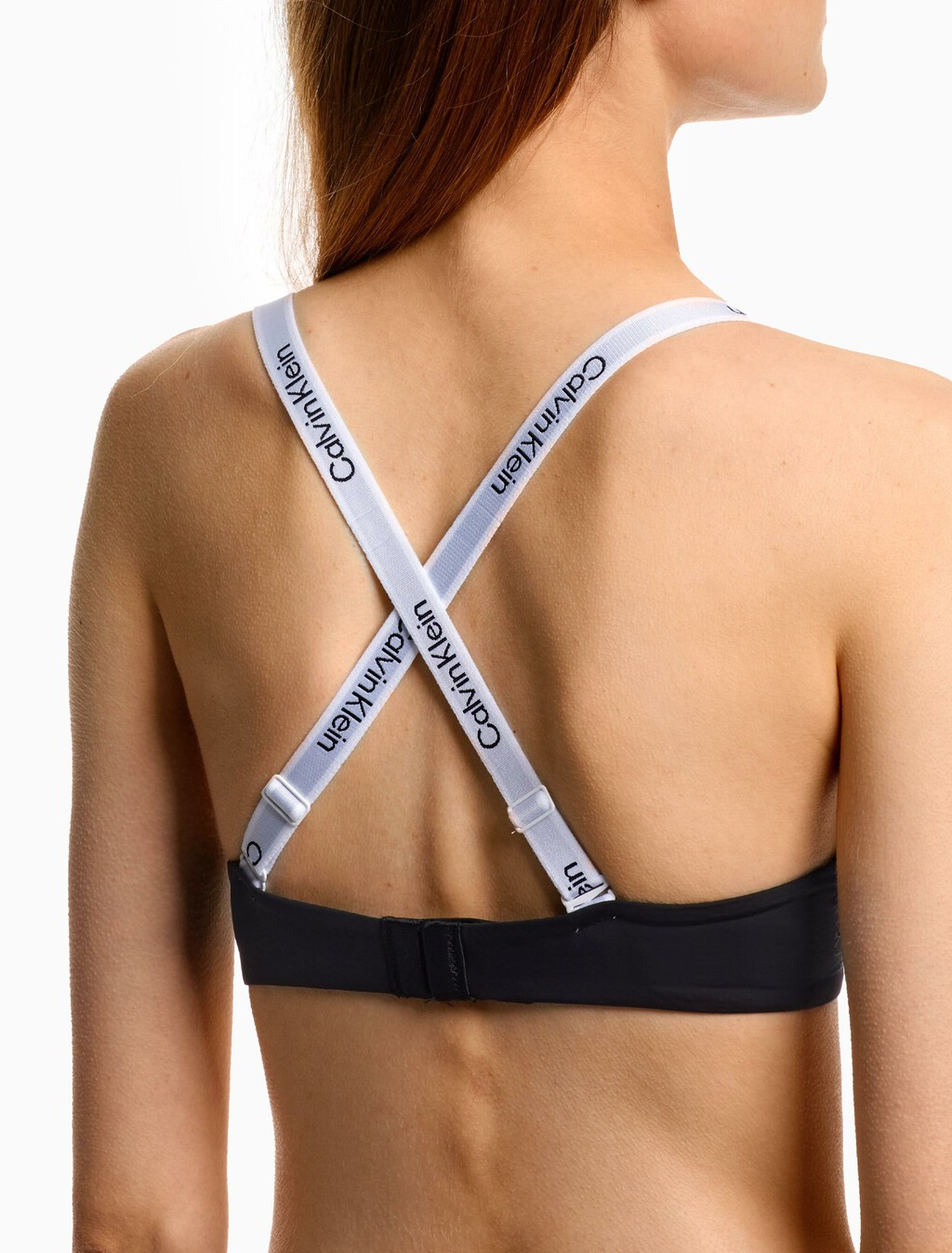 Tailored Logo Push Up Plunge Bra, Black, hi-res