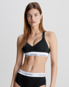 MODERN COTTON LIFT PLUGE BRA, BLACK, hi-res