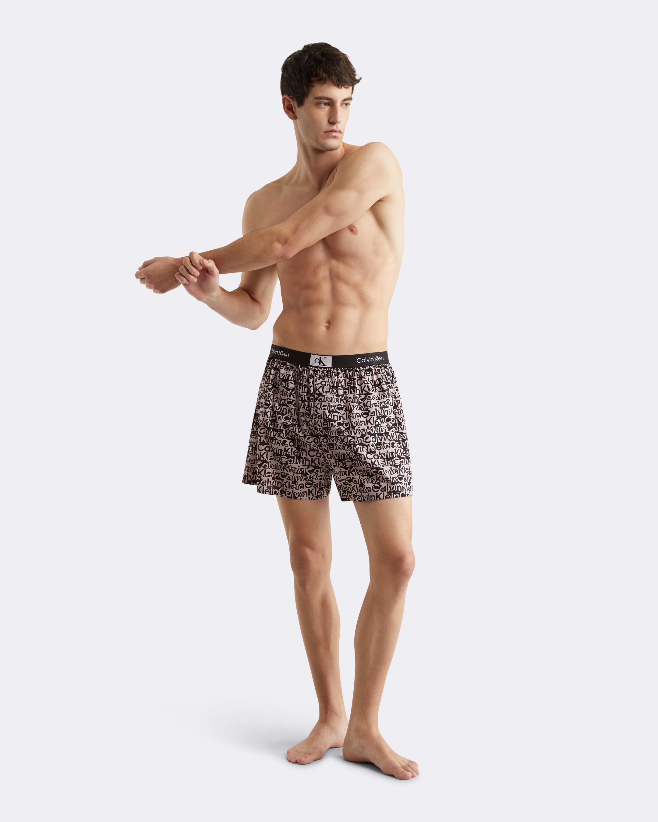 Woven cotton boxer shorts on sale