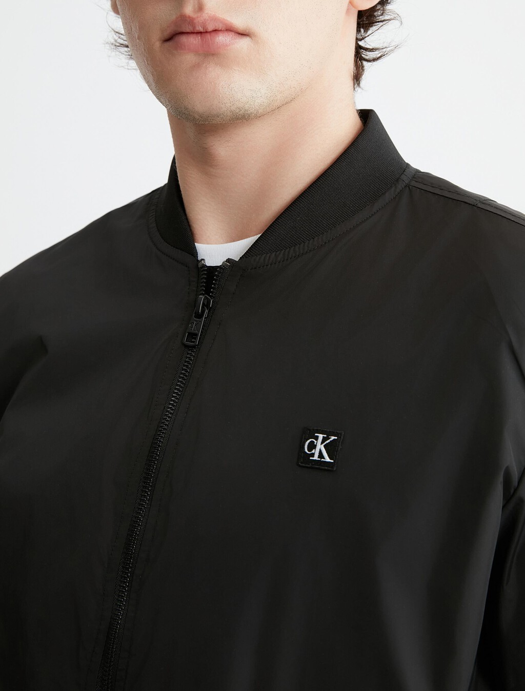 CK Badge Nylon Bomber Jacket, Ck Black, hi-res