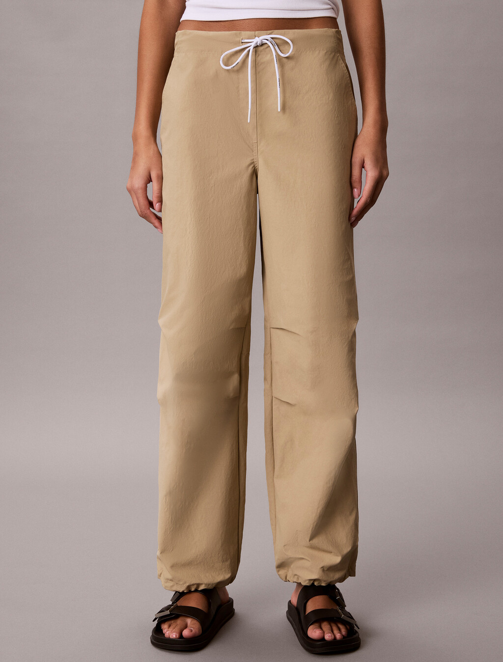 Relaxed Soft Nylon Trousers, Cornstalk, hi-res