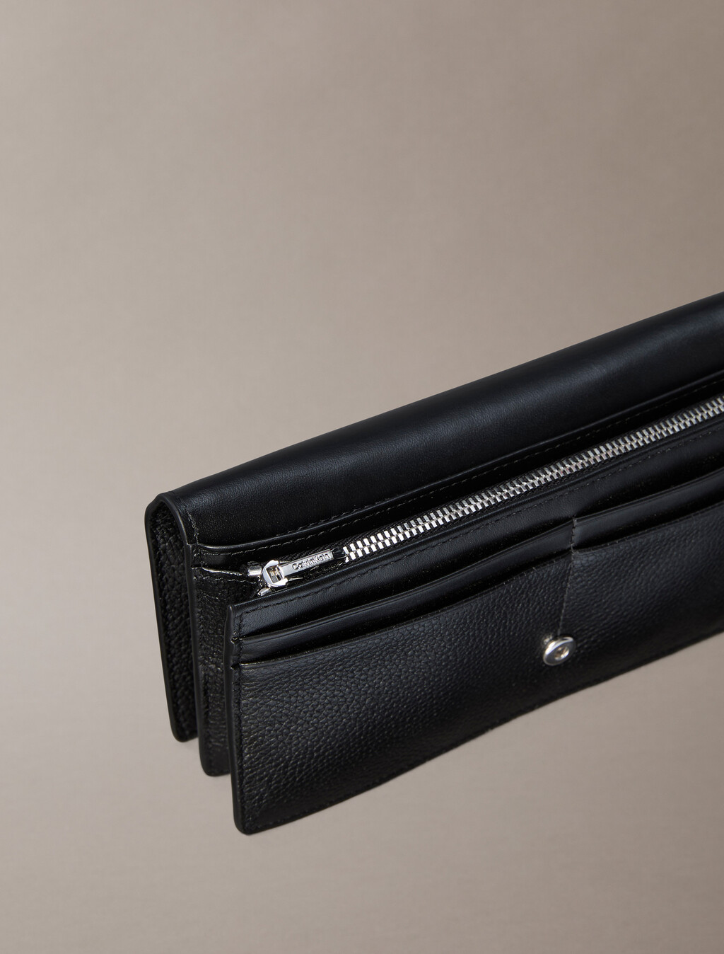 CK Emblem Long Billfold Wallet, Black, hi-res