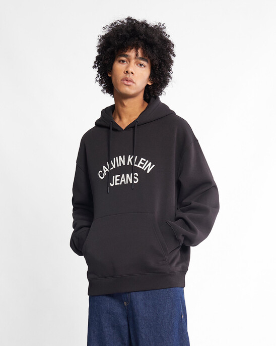 Curved Logo Relaxed Hoodie
