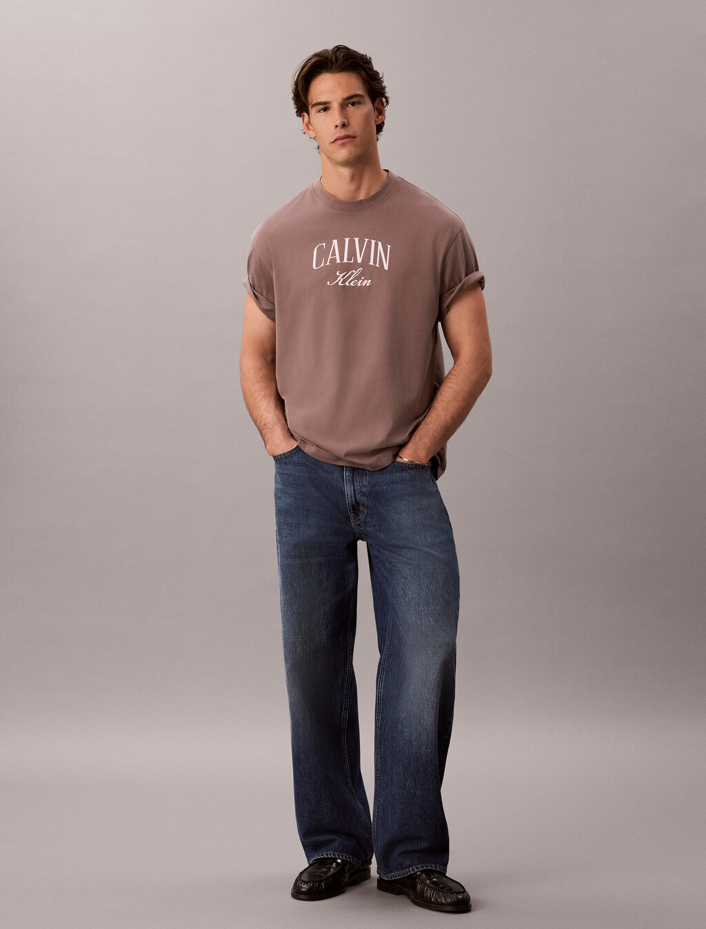 Relaxed Arched Logo T-shirt, Iron, hi-res