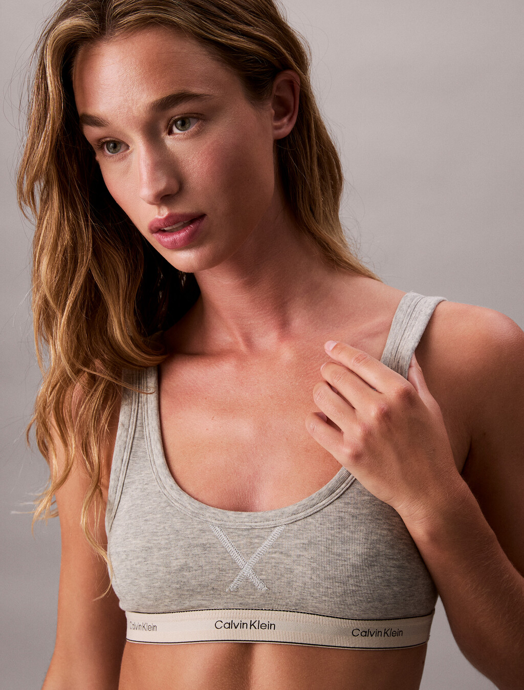 Bralette - Heritage Cotton, Grey Heather, hi-res
