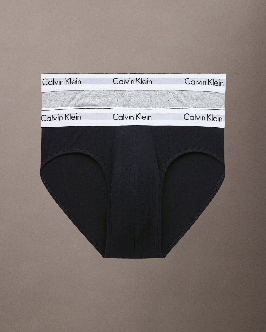 MODERN COTTON STRETCH HIP BRIEF - 2 PACK, 1 Grey Heather / 1 Black, hi-res