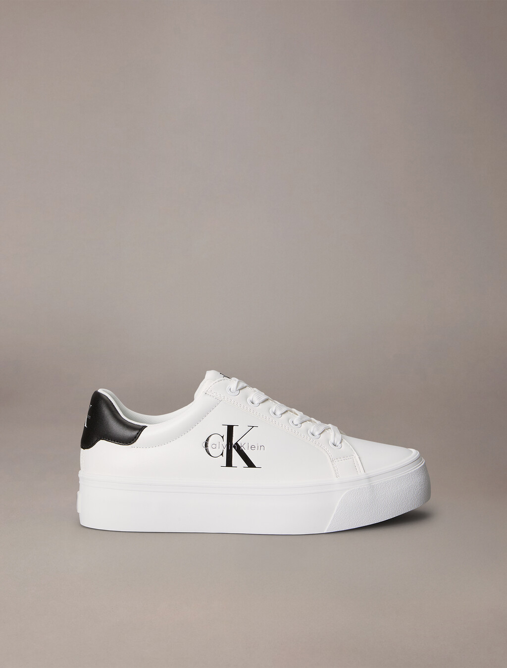 Vulcanized Flatform Lace Up Trainer, Bright White, hi-res