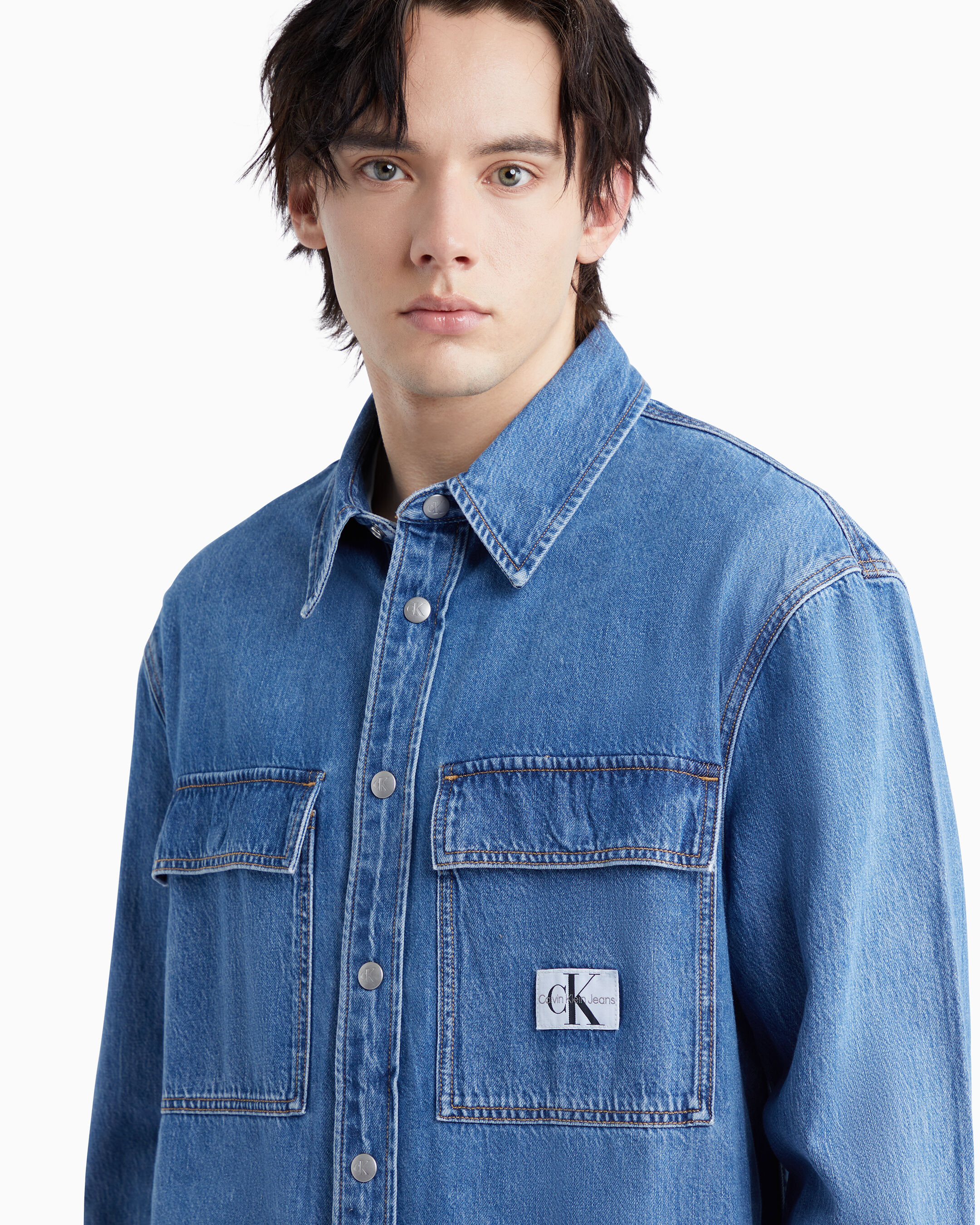 Calvin klein men's denim shirt cheap
