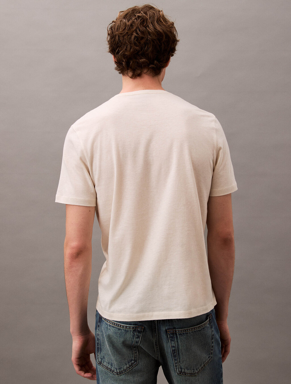 Cotton Silk Jersey Tee, Chalk, hi-res