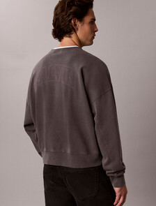 Garment-Dyed Logo Sweatshirt, Volcanic Ash, hi-res