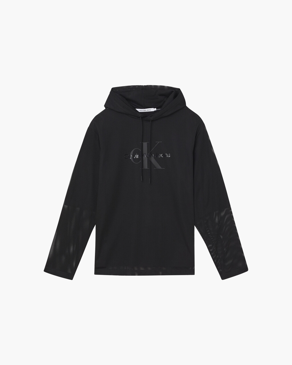 BLACK ARCHIVAL MONOGRAM MESH HOODIE, Ck Black, hi-res
