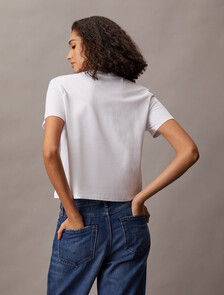 Script Glitter Slim Tee, Brilliant White, hi-res