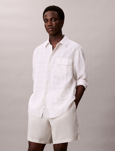 Linen Blend Pull-on Shorts, Moonstruck, hi-res
