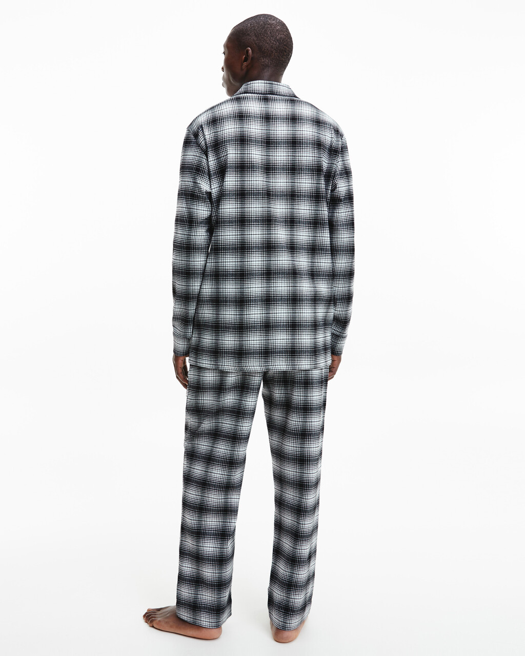FLANNEL LONG SLEEVE BUTTON DOWN SHIRT, CK Shadow Plaid+Black, hi-res