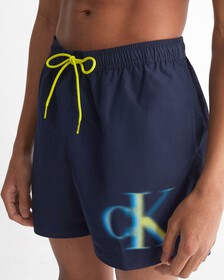 CK Monogram Medium Drawstring Swim Shorts, Navy Iris, hi-res