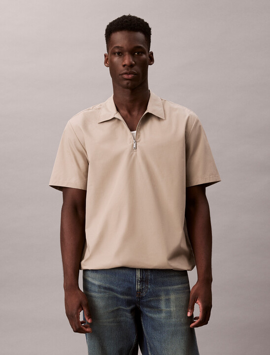 1/4 Zip Bungee Hem Easy Shirt