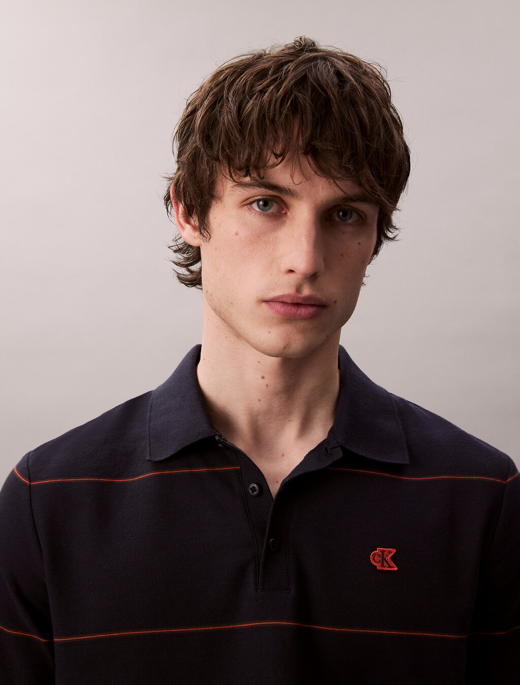 Textured Stripe Easy Polo Shirt, Dark Sapphire, hi-res