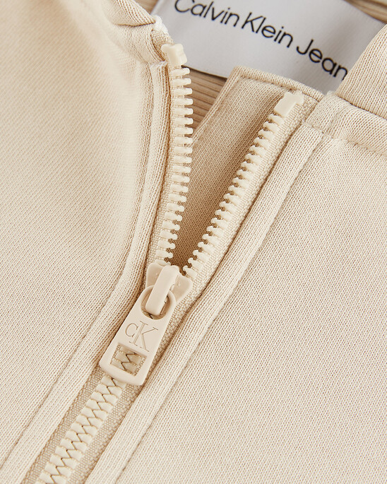 INFINITE COOL MONOGRAM CROPPED ZIP UP HOODIE