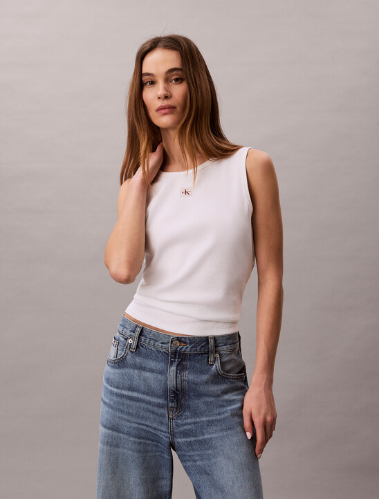 Monogram Label Cutout Tank Top