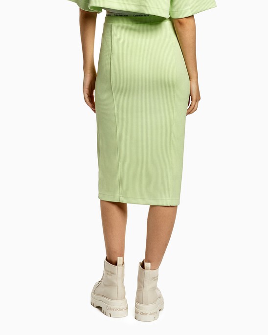 Front Slit Pencil Midi Skirt